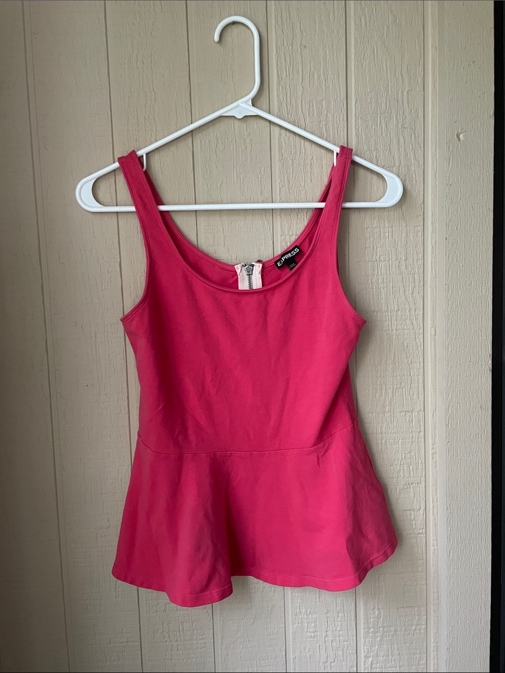 Express Hot Pink Peplum Tank